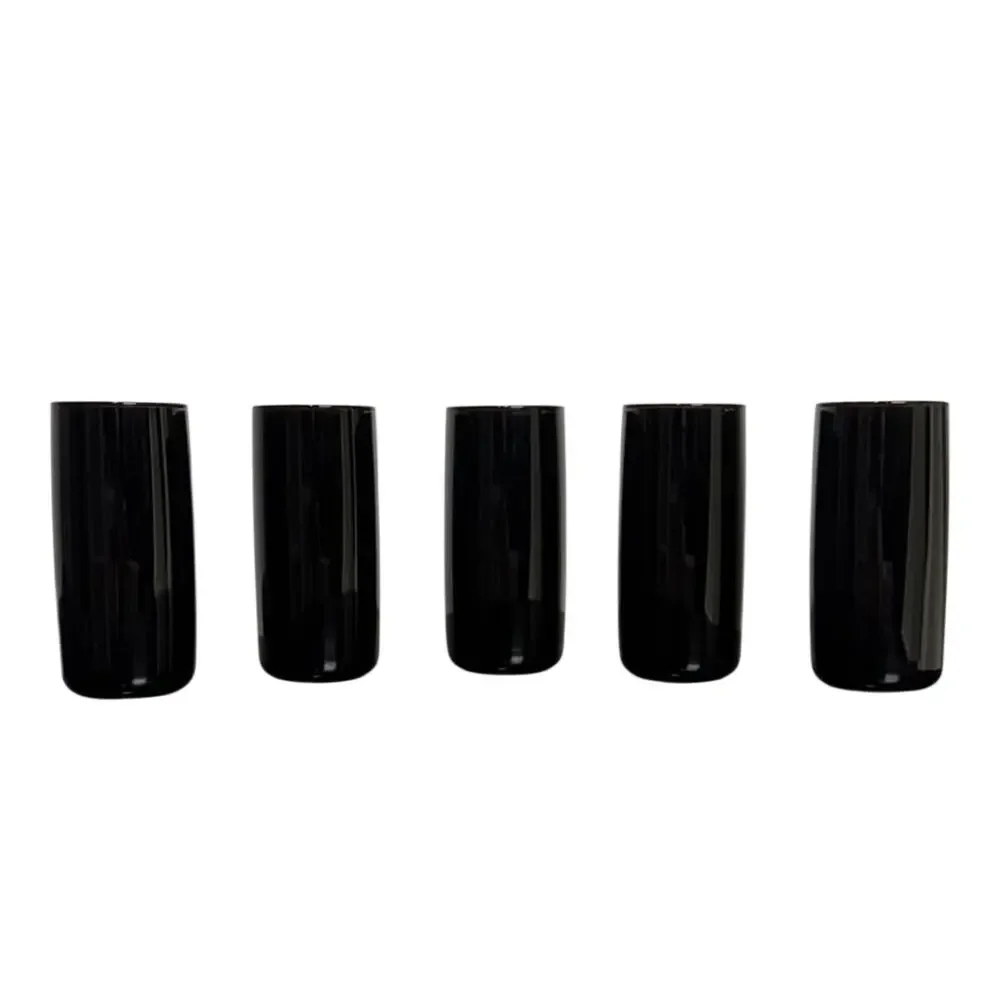 Vintage Americana Anchor Hocking Black Amethyst Drinking Glass Tumbler Set - Picture 4 of 4
